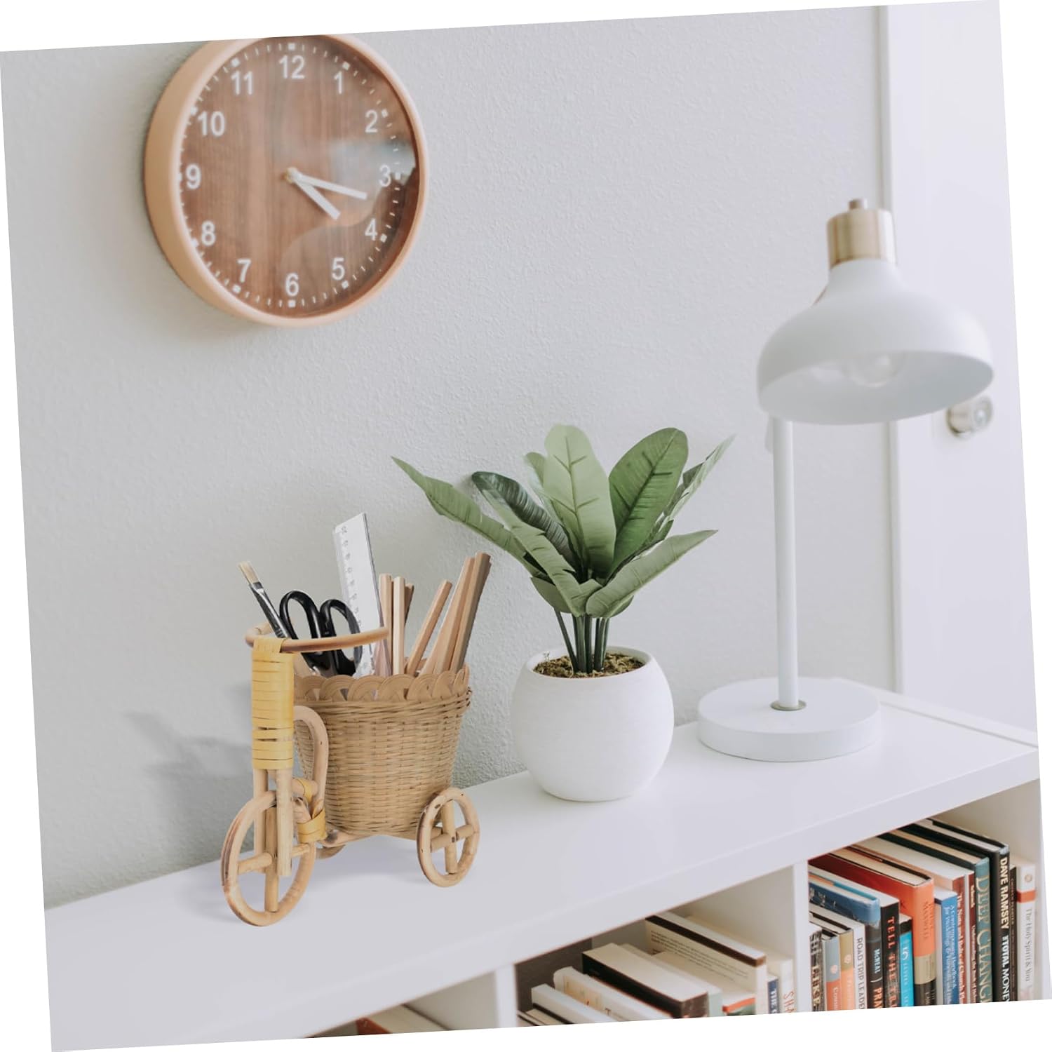 MAGICLULU Mini Woven Tricycle Basket Handcrafted Bamboo Decor for Organizing Pens Flowers and Home Office and Weddings