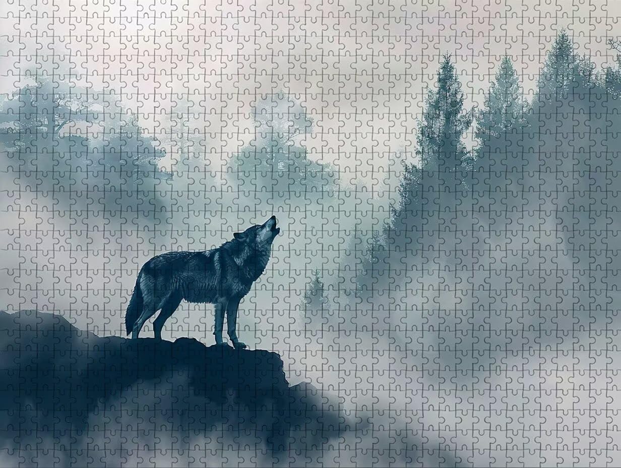 Puzzle Arte con Scatola Albero, Wolf Puzzle Legno 5000 Pezzi Adulti 156x105cm, Attività di Intrattenimento ad Alta Difficoltà, DIY Classici Gioco, Jigsaw Per Tutta La Famiglia, Estate Regalo, Y-6339
