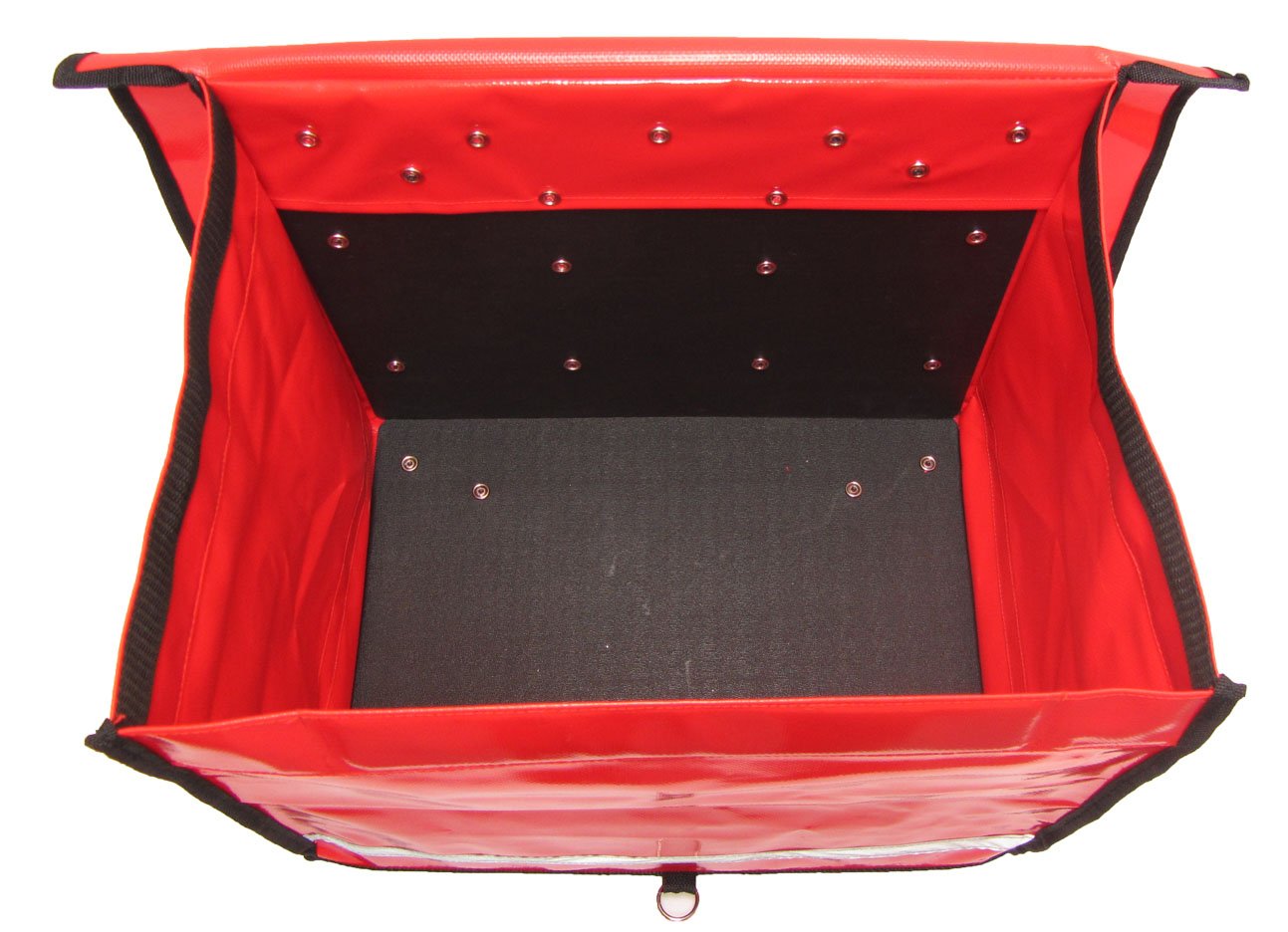 Zeitungsroller Multi2 mit Zwei roten Zeitungstaschen aus LKW-Plane, Vollgummireifen, Zustellerbedarf