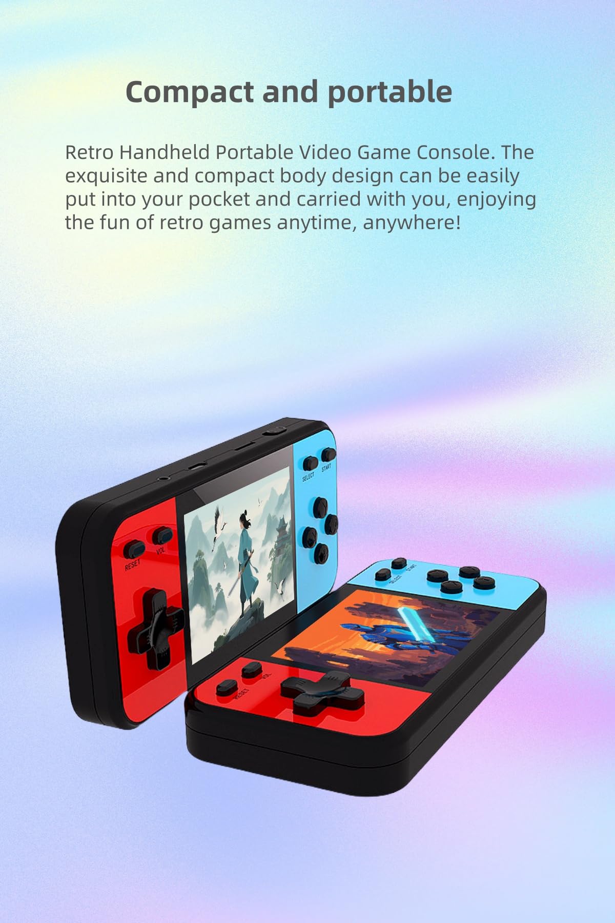 Console de Jeu Portable rétro YHFITN - 240 Jeux Classiques intégrés, Lecteur de Jeux vidéo Portable avec Sortie AV pour TV, Mini système de Jeu pour Enfants et Adultes