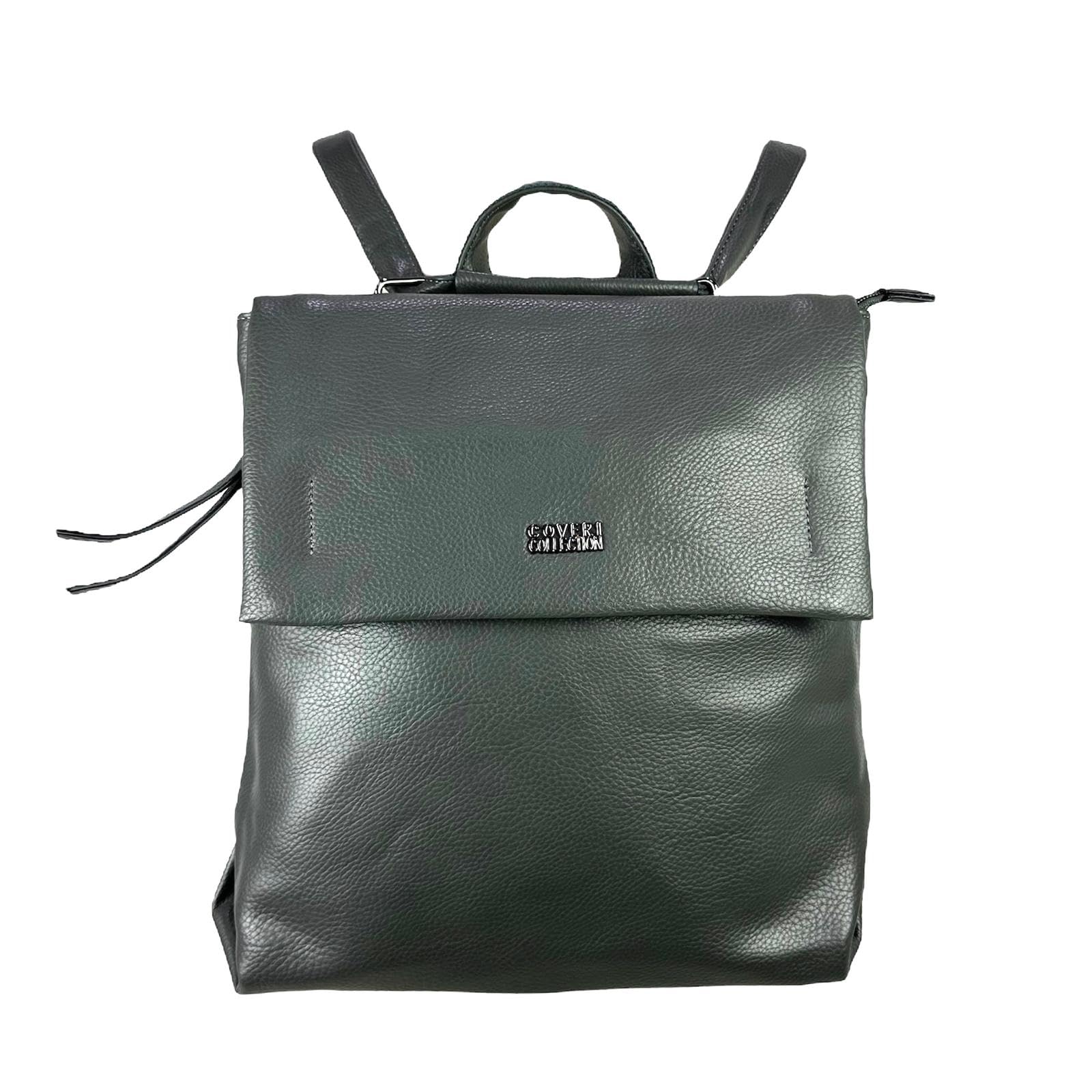 CoveriWomen's Casual PU Leather Backpack Convertible Shoulder Bag with Flap and Adjustable Straps for College or Work, grey