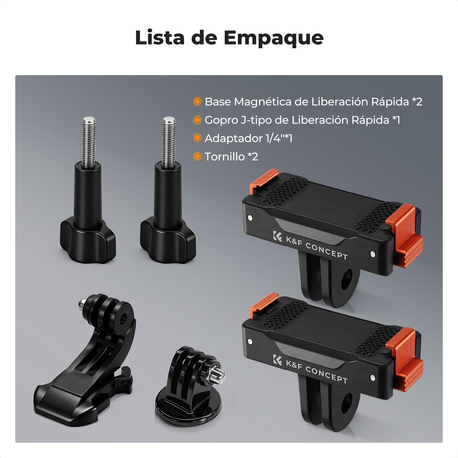 K&F CONCEPT Pack de 2 Adaptadores Magnéticos Compatible con dji Osmo Nano/Action 6 | Base de Extensión con Adaptador 1/4" y Hebilla Rápida para Trípode | Accesorios para Vlogging