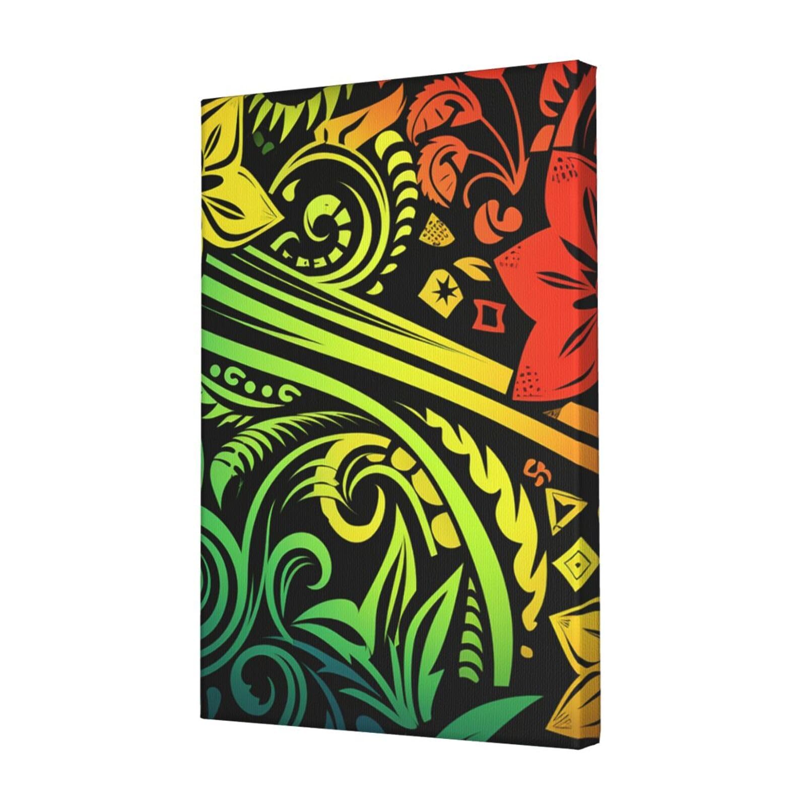 KLOPH Hawaiian tribal style Canvas Wall Art for Living Room 12"x18" Modern Artwork Painting for Bathroom Hanging Canvas Prints Aesthetic Wallart for Bedroom Kitchen Office Wall Decor