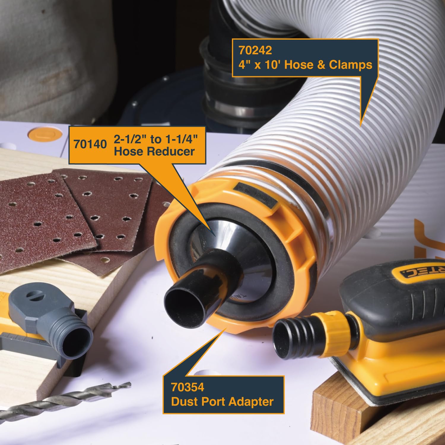 thumbnail interactive-video image 1 of POWERTEC 2-1/2" To 1-1/4" Hose Reducer Dust Collector Adapter 70140 Wflfu1ddvf5wvxhs 1 of 12