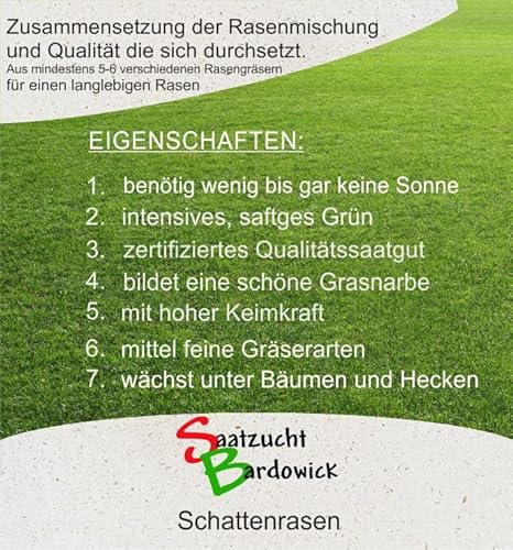 Foto von 1-30 Kg Rasen Schattenrasen Grassamen Rasensamen Rasensaat Gras - Qualität zum Fairen Preis ! (10 kg)