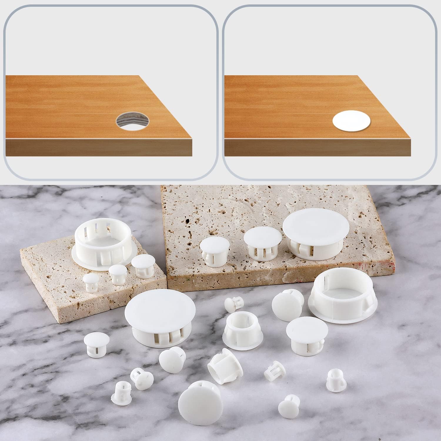 LUTER 170pcs Hole Plugs, Plastic Hole Plugs Screw Hole Plugs