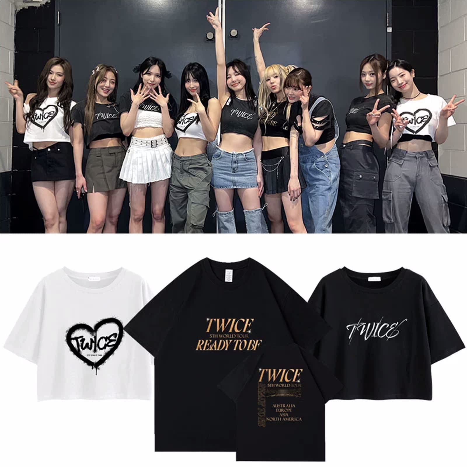 Amazon.co.jp: JIAHUA TWICE 2023 コンサート ReadyToBe 応援Tシャツ 