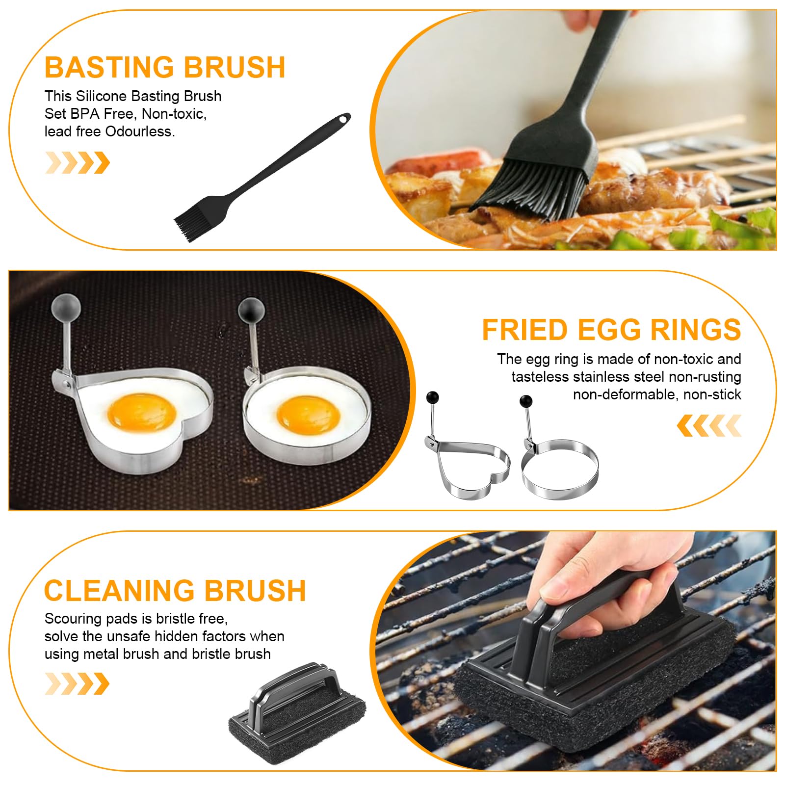 Set di posate da barbecue da 23 pezzi con accessori per barbecue inclusi spatola e pressa per carne per teppanyaki all'aperto