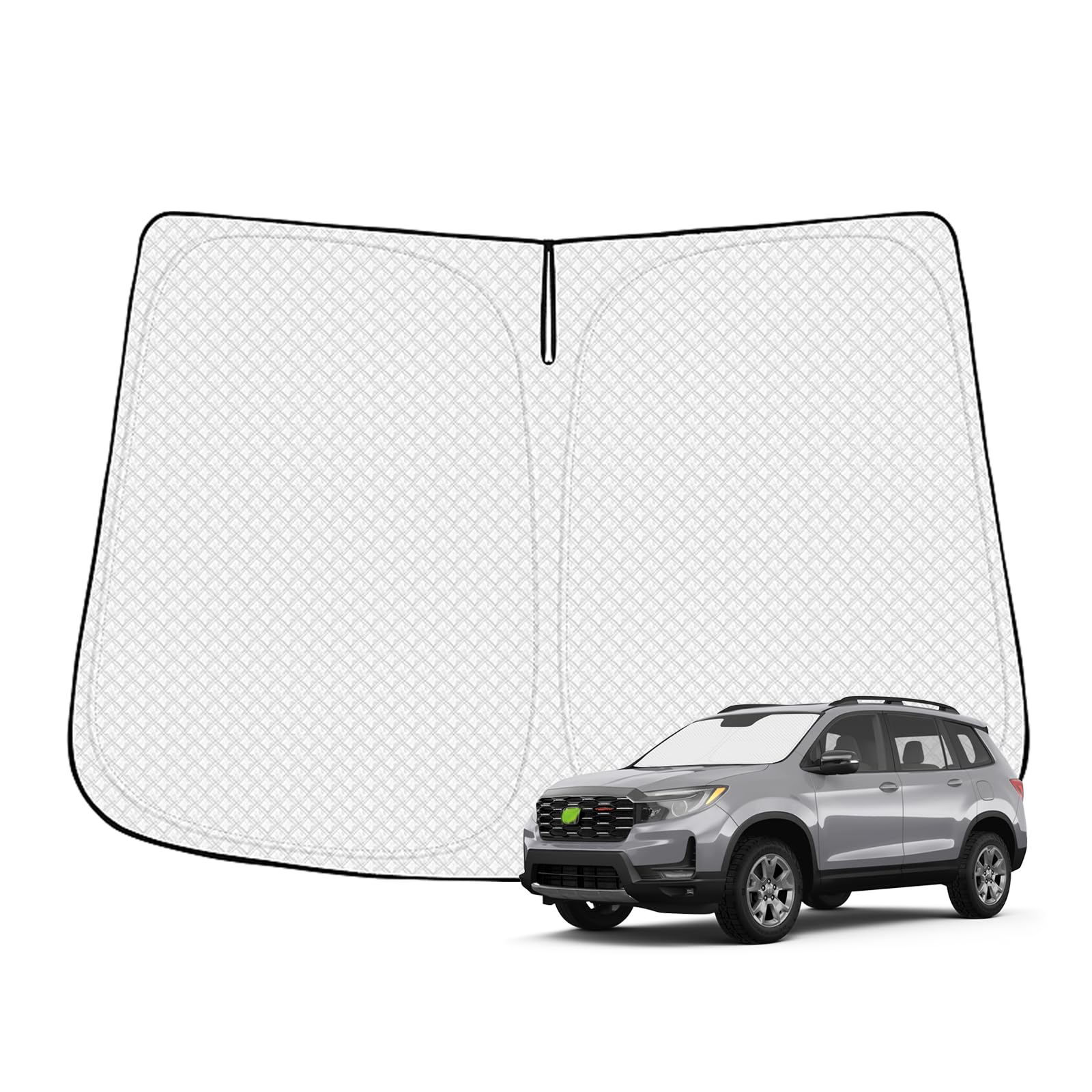 Canvcle Windshield Sun Shade for 2019-2026 Honda Passport Sport Accessories Thicken 6-Layer Front Window Sunshade Cover Sun Visor Protector Foldable Block UV Rays Keep Vehicle Cool