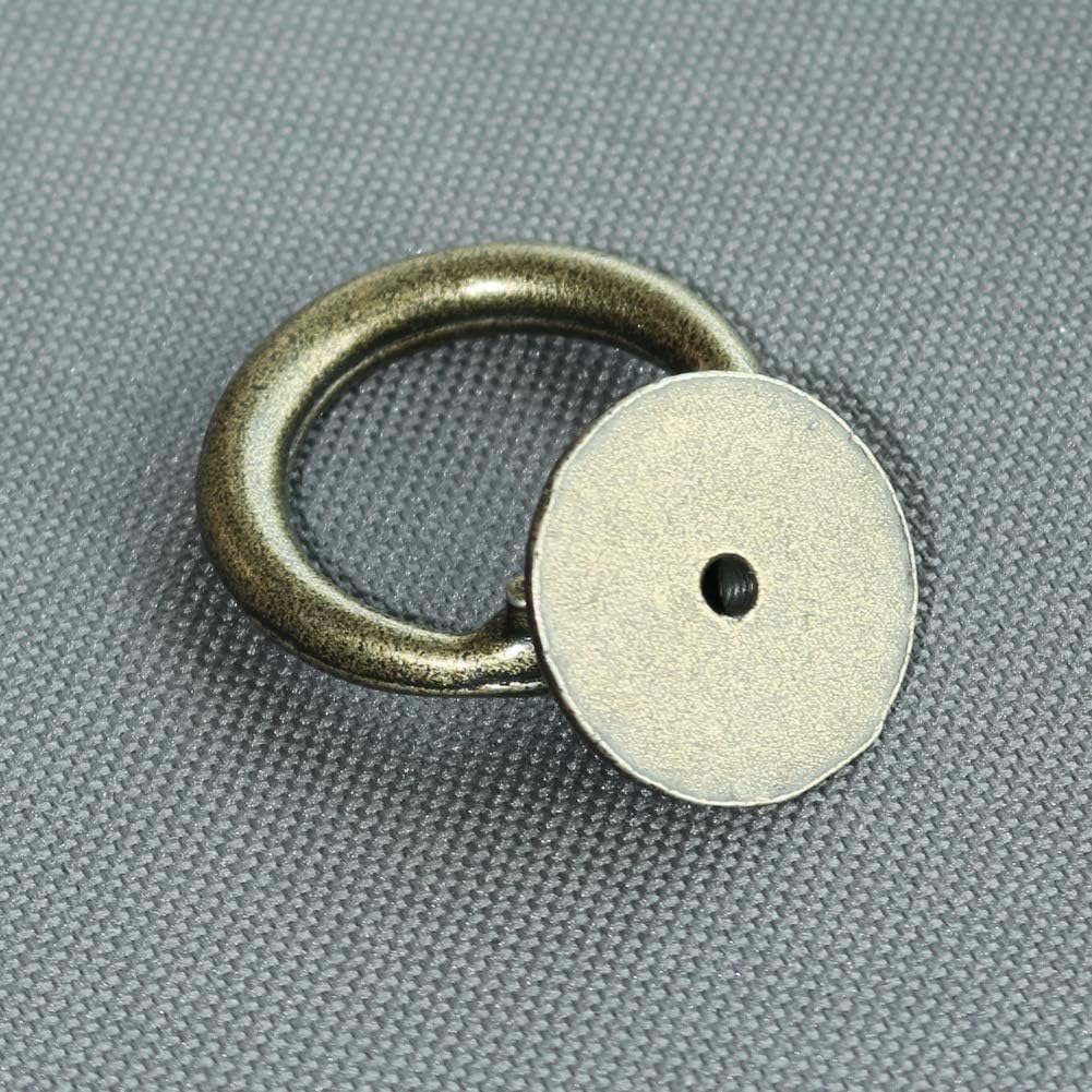 Ring Drawer Pulls Handle Ring Knobs for Cabinet Drawer Dresser Cupboard Wardrobe Antique Bronze 1.5 Inch Pack of 10