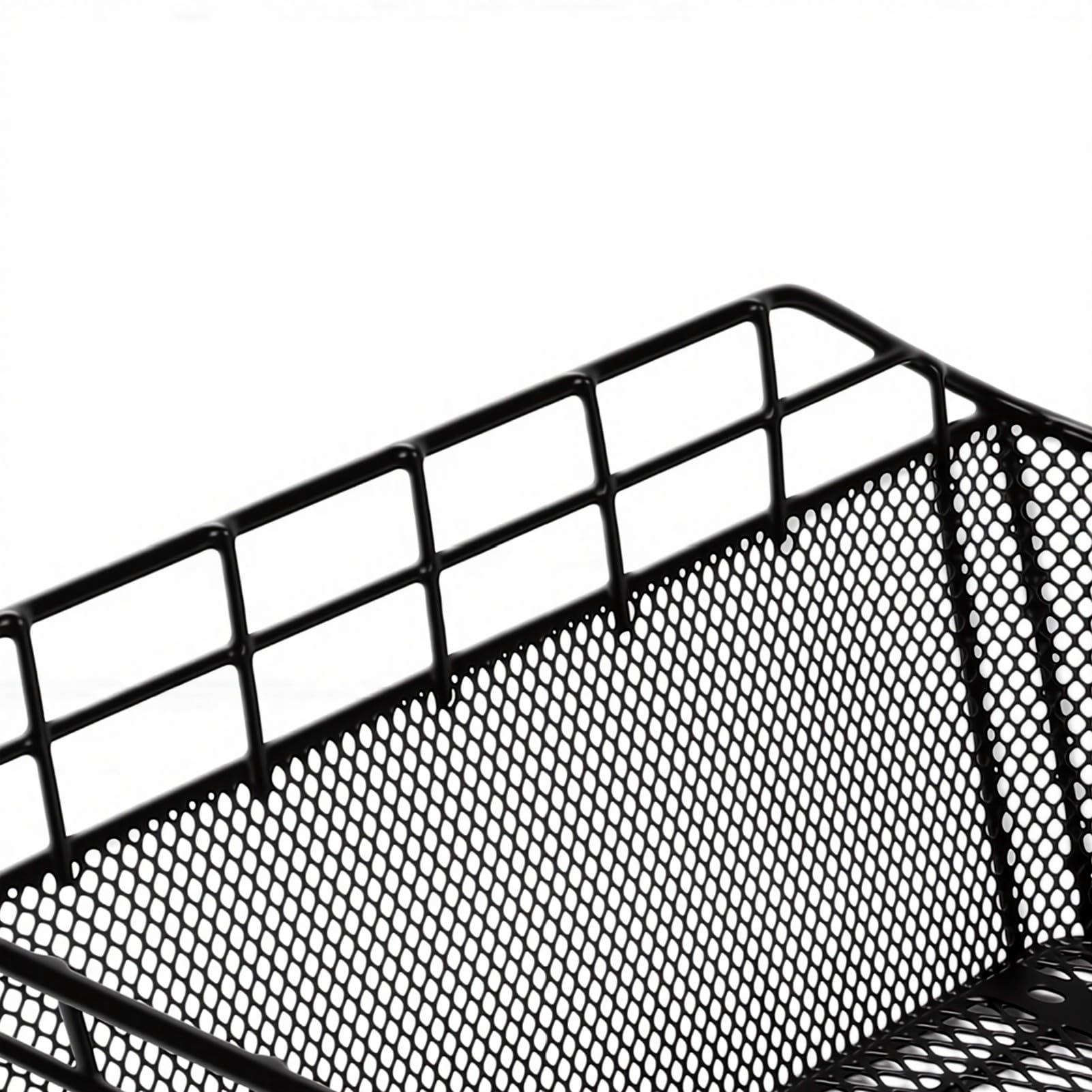 Tylny Kosz na Rower Metalowy Kosz do Przechowywania o Dużej Pojemności 44 X 31 X 20 Cm z siatkową osłoną Powłoka Antykorozyjna dla Osób Dojeżdżających do Pracy Dojazdy Sklepów Spożywczych i