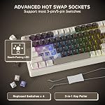 RK ROYAL KLUDGE F99 Clavier mécanique sans fil avec bloc-notes, tri-mode chaud swappable 95 %100 clés jeu clavier BT/2.4G/USB-C, Pro Logiciels, 5000mAh Batterie, interrupteurs à crème linéaire personnalisés