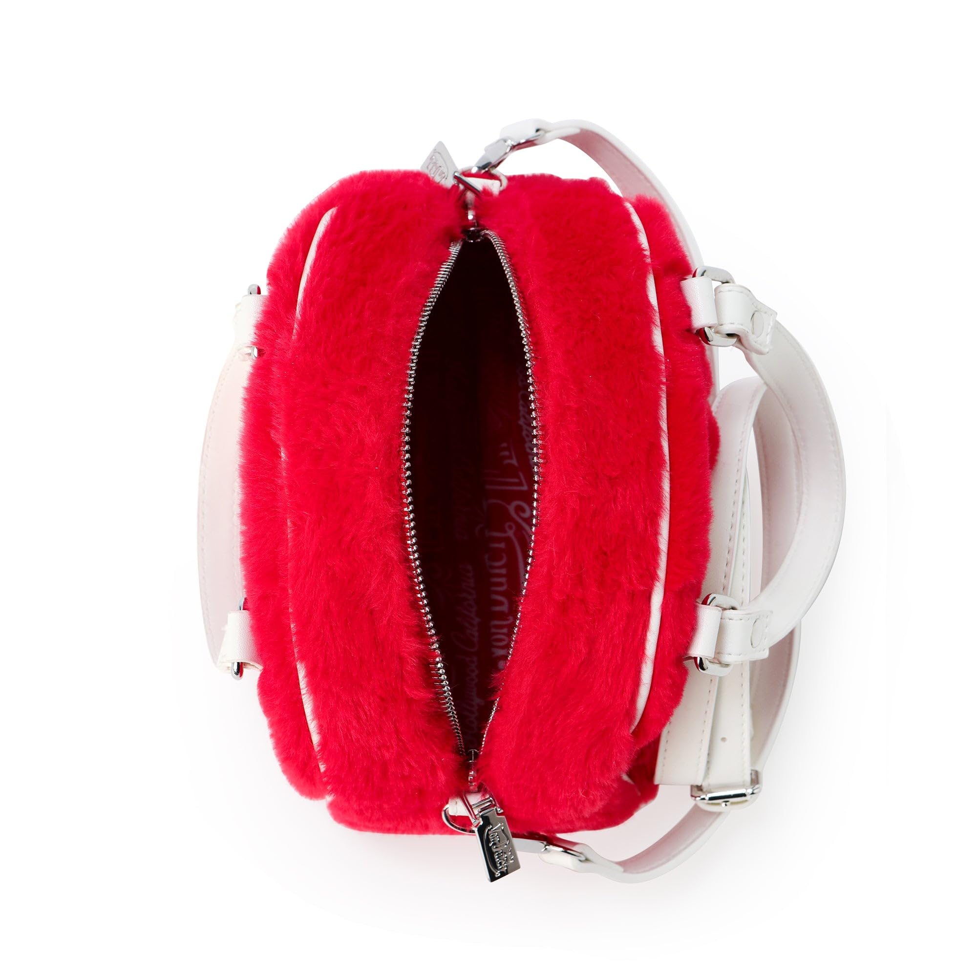 Von Dutch Womens Furry Bowling Bag Purse - Stylish Women's Handbag with Adjustable Strap, Spacious Interior, and Iconic Logo Design (Red Furry)