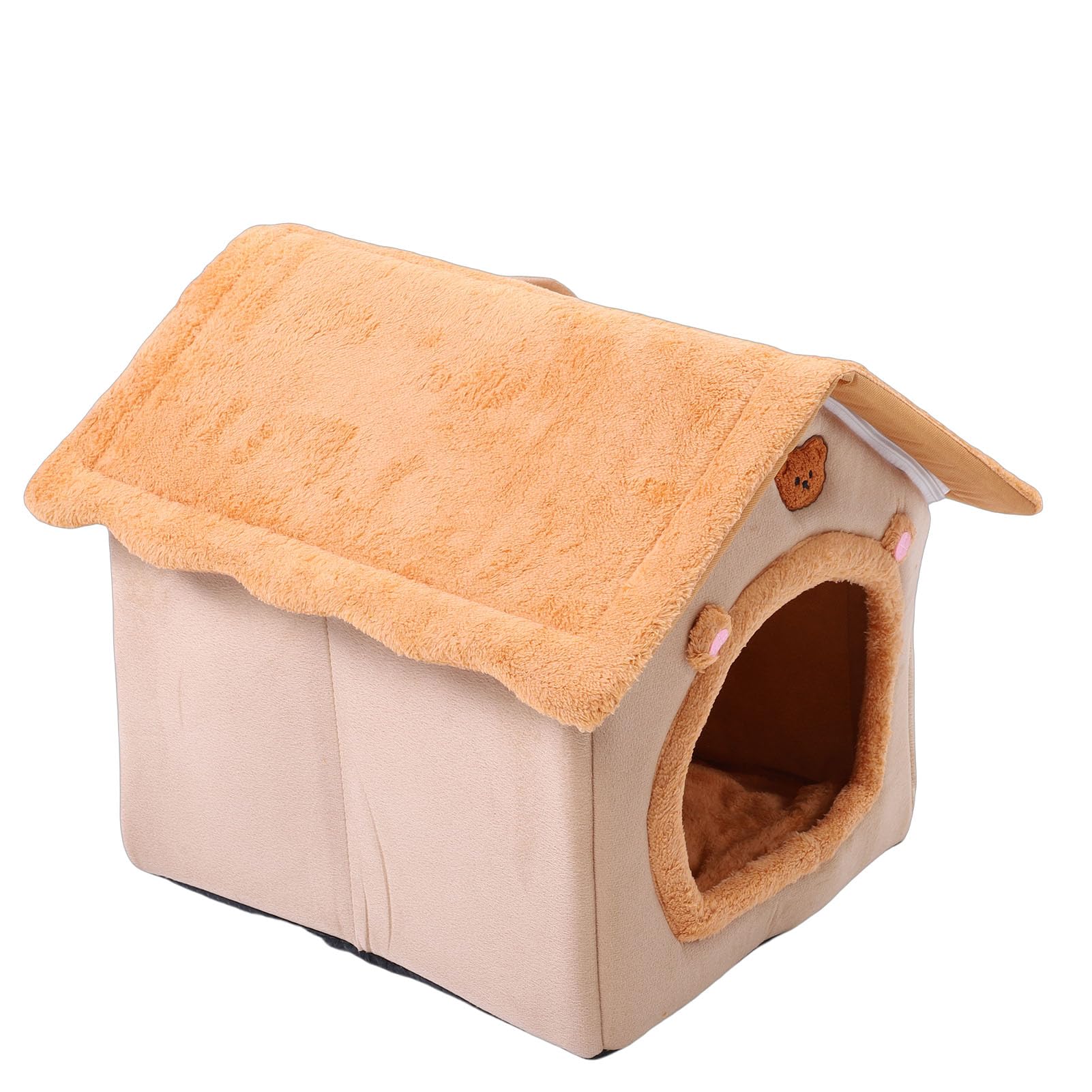Tenda per Cuccia per Animali Domestici, Cucce per Gatti e Condomini Antiscivolo in Tessuto Caldo e Confortevole Simpatico Orsetto per Lettino per Gatti con Cuscino per le Stagioni Tenda