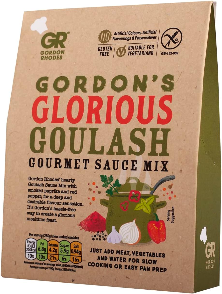 Gordon Rhodes' Glorious Goulash Sauce with Smoked Paprika and red Pepper, Easy to Prepare - Gluten-Free & Suitable for Vegetarians (1 x 75gm)