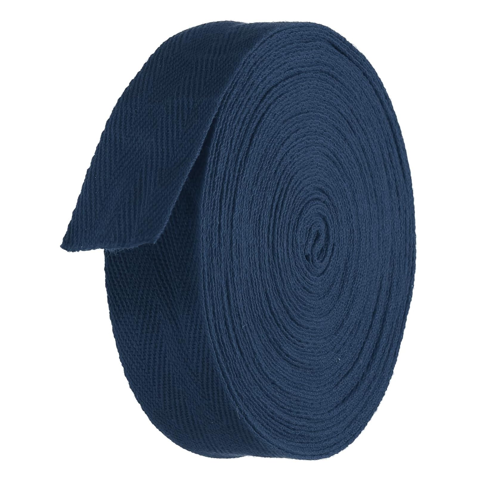 TA-VIGOR Cotton Twill Tape Ribbon 25mm, 10 Yards Bias Binding Tape Bunting Tape Soft Natural Herringbone Webbing Tape Roll for Sewing Dressmaking Gift Wrapping DIY Craft, Navy Blue