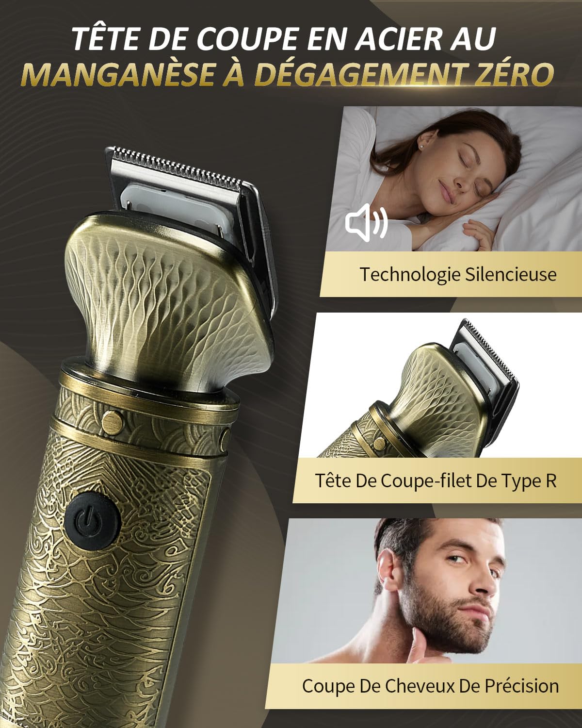 7 en 1 Tondeuse Barbe Homme Tondeuse Cheveux Professionnel, Lame en T Rasoir Électrique Kit avec Écran LED, USB C Rechargeable, Technologie Silencieuse, Etanche Tondeuse Corps Homme pour Cadeau/Salon
