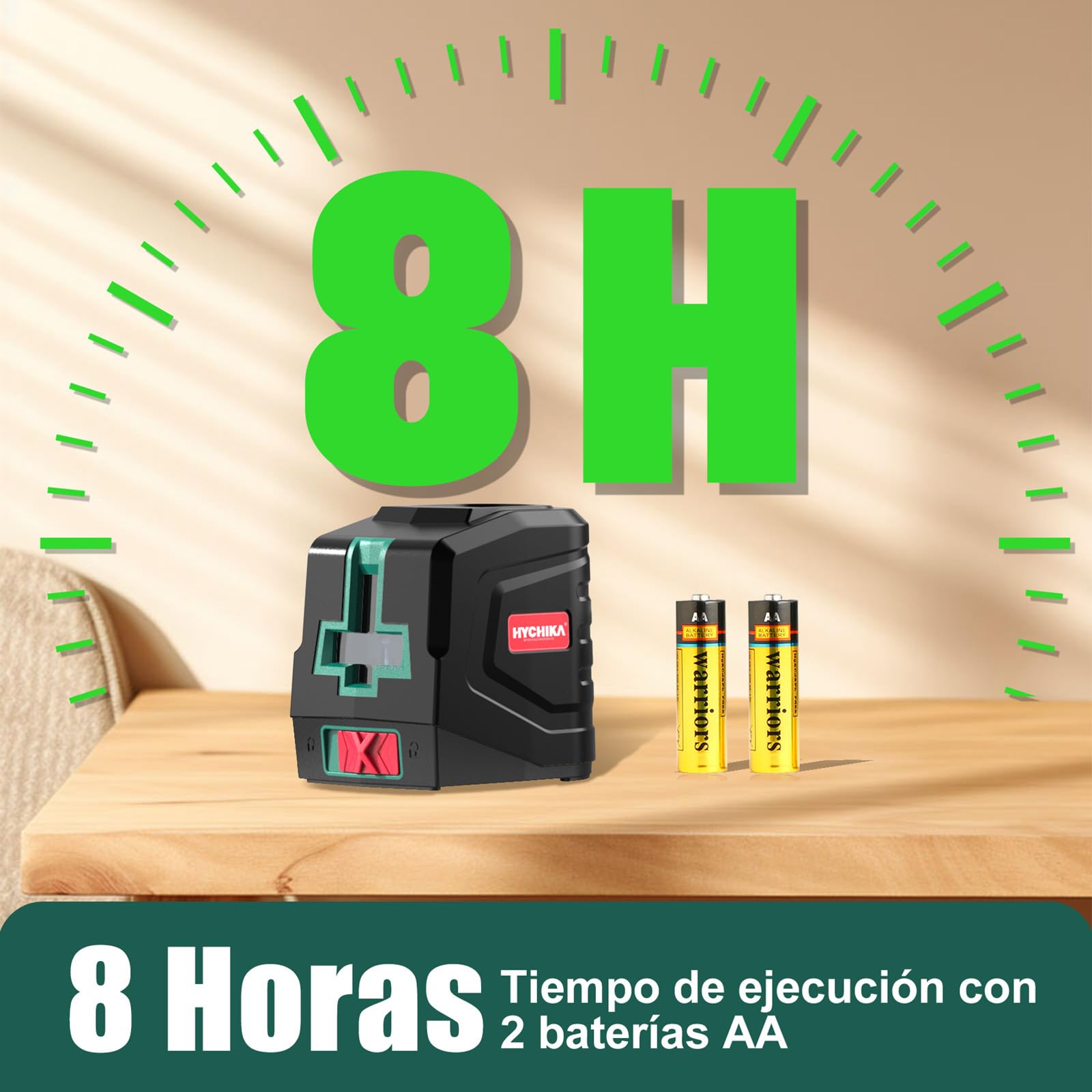 HYCHIKA Green Laser Level, Horizontal and Vertical Self-Leveling Laser Level, Line Laser with Canvas Bag and 2 AA Batteries, for Home Decoration, DIY — view 5
