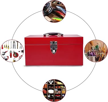 16 Small Tool Box Mini Toolbox Small Metal Tool Box with Latch Closure for Basic Tool Kits or Craft Storage