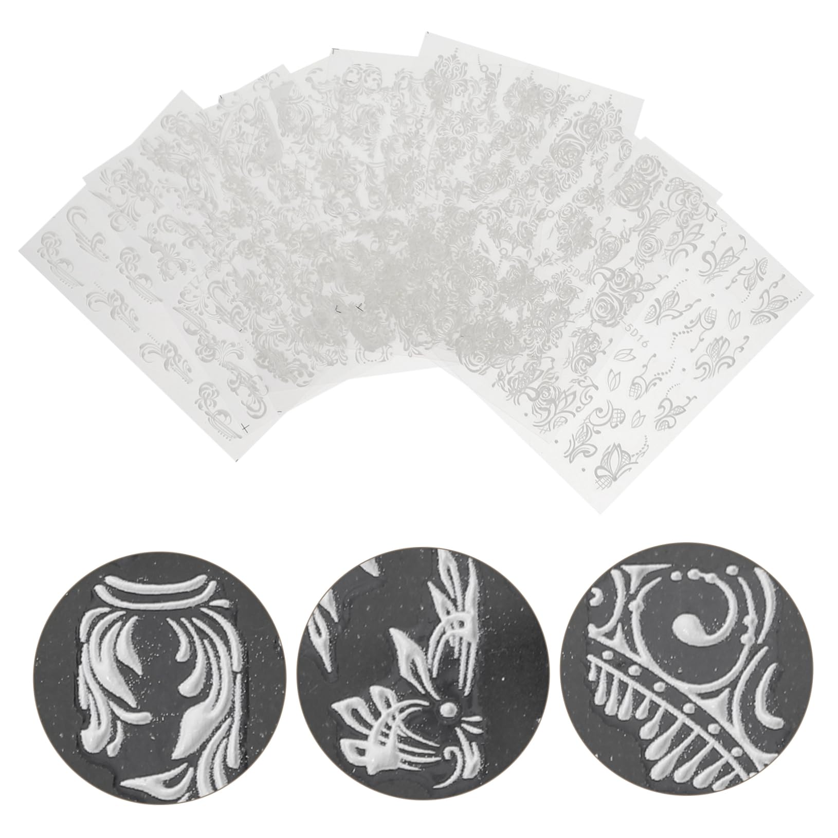 Healvian 3 Set Di Adesivi Per Nail Art Adesivi Per Nail Art Resistenti Allacqua Per Feste E Matrimoni 8 Fogli*3