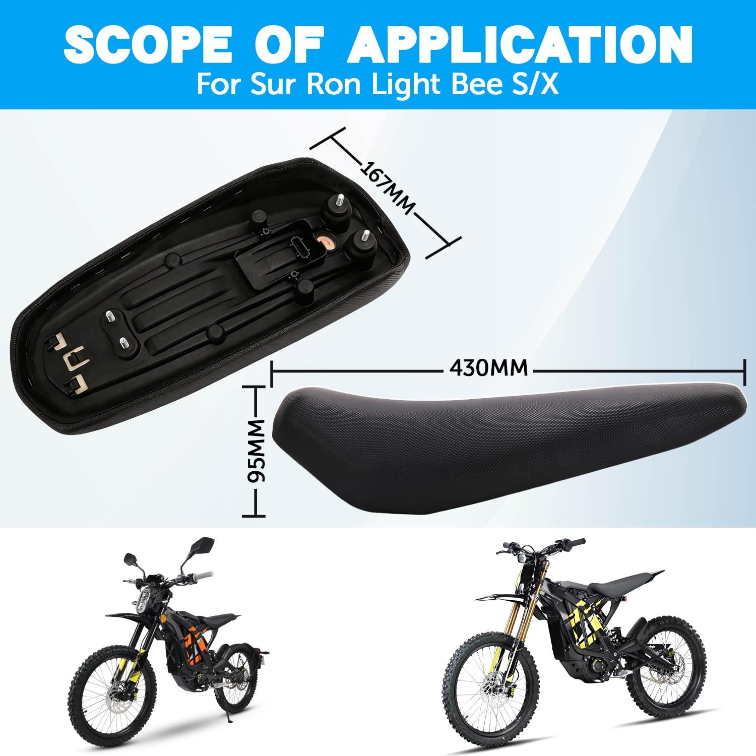 Sur Ron Sitzbezug,Motorrad Sitzbezug Dirt Bike Seat Cover Mini Fahrradsitz für Sur-Ron Light Bee Sur Ron Surron Sur-Ron S/X