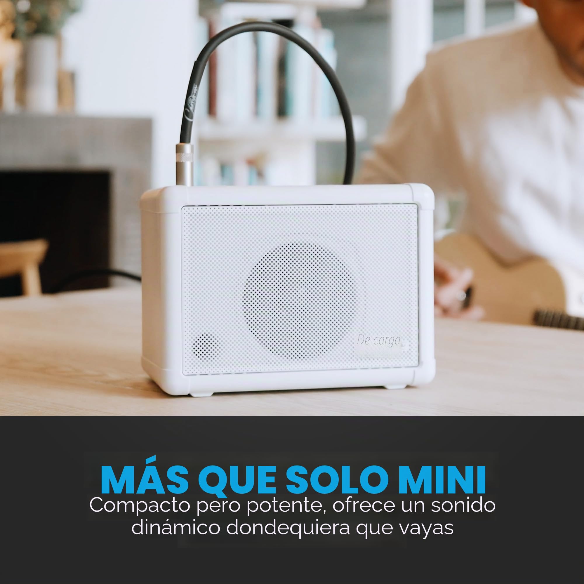 Carry-on Mini Speaker Amplificador Portátil 3W para Guitarra, Bajo, Teclados, Batería Electrónica y Voz, Mini Amplificador Combo con Doble Canal, Entrada AUX y Funcionamiento con Batería