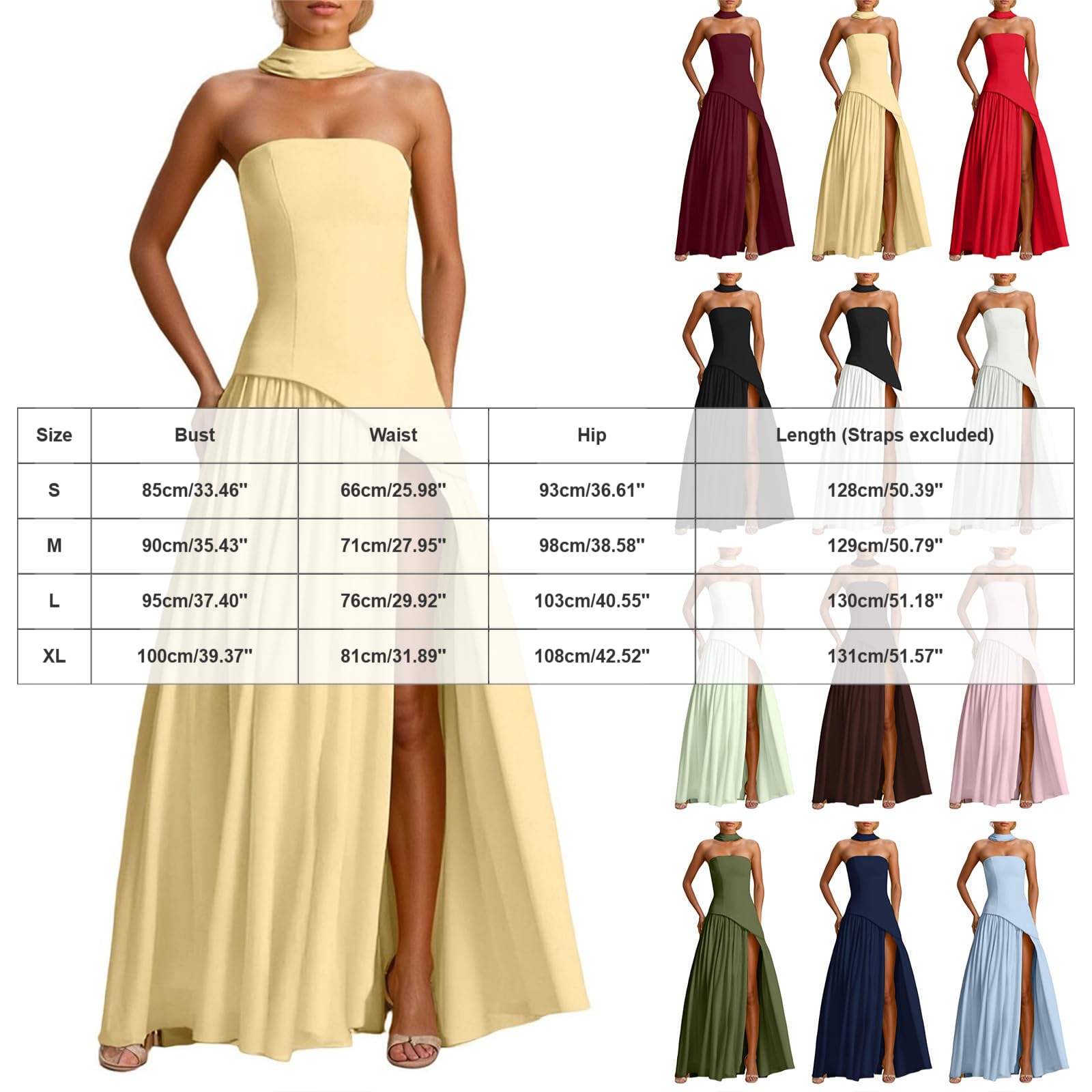 Vestido de Noche para Mujer línea A Hombros Descubiertos Moda Slim Fit Vestido de Dama Honor Sin Mangas Elegante Vestidos Verano Mujer Largo Fiesta Bodycon Formal Vestidos Invitado Boda Graduación