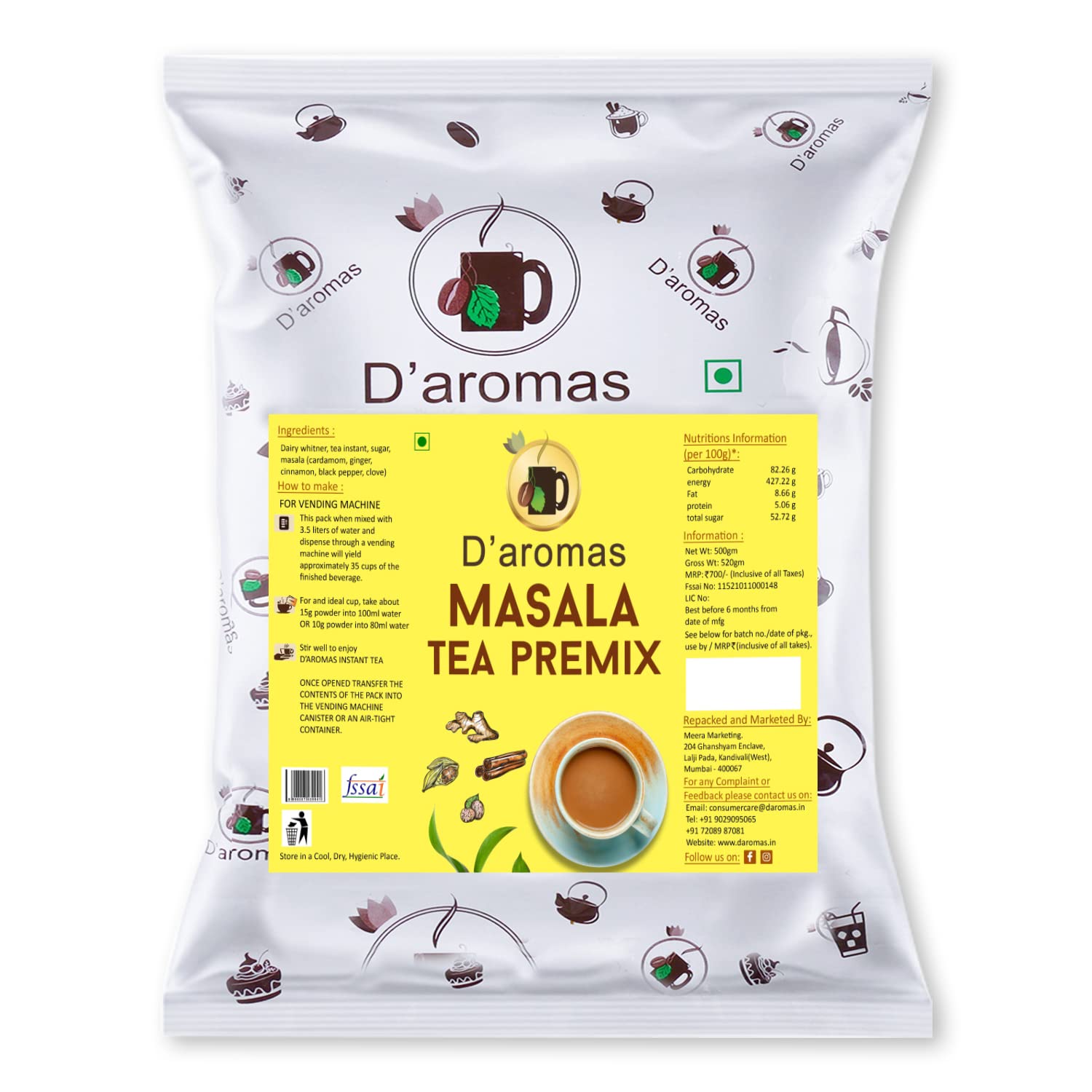 Daromas Masala Premix Tea Powder 1 kg, Instant Premix Tea, Ready to Drink (B09Z6TRB93) Amazon Price History, Amazon Price Tracker