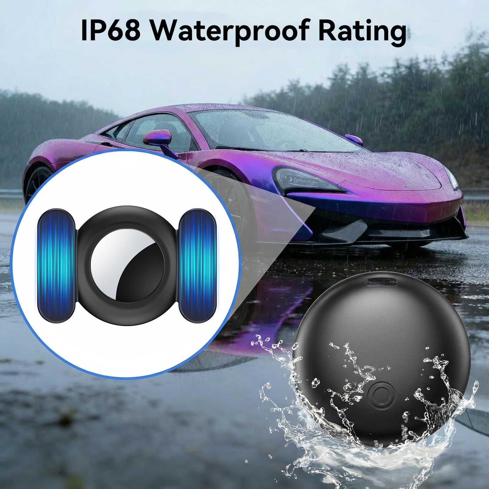 GPS Tracker Auto,2026 Magnetico Localizzatore gps per Auto Air Tracker Android e IOS, Nascosto SIM senza abbonamento, IP68 Impermeabile Bluetooth Smart Tag Per Veicoli,Chiave e Bagagli