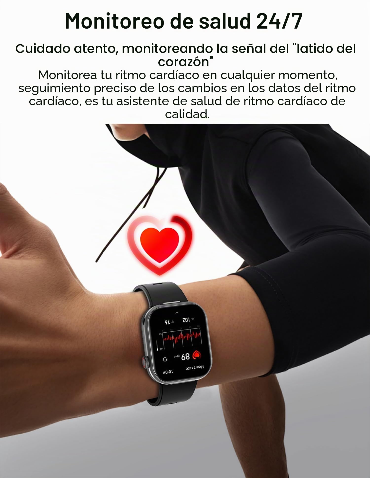 AIEK Reloj inteligente, auriculares Bluetooth integrados, monitor de frecuencia cardíaca/sueño/presión arterial, pantalla táctil grande de 2.02 pulgadas, reloj deportivo para iOS y Android, reloj