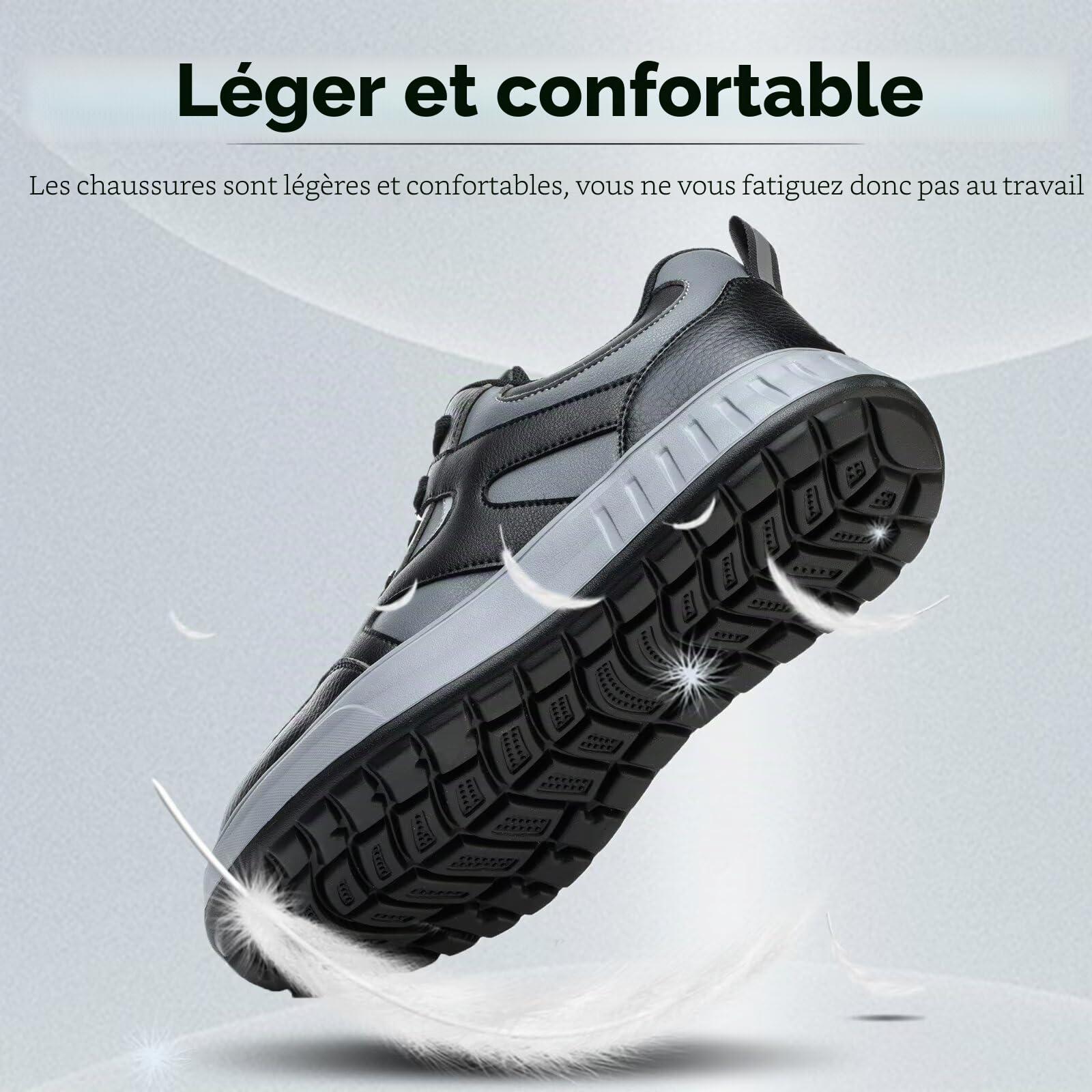 DUNPAI Chaussures de Sécurité Hommes Femmes Légère Basket de Securite Confortable Chaussures de Travail avec Embout en Acier