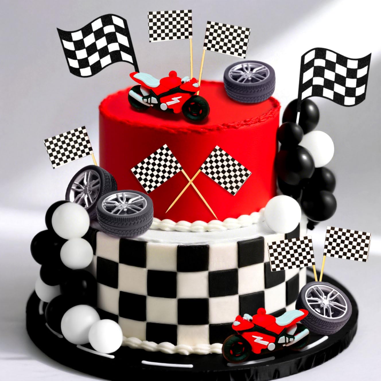 JeVenis Dirt Bike Party Decorations Motorbike Cake Decoration Motorcycle Man Birthday for Dirt Bike Baby Shower Decor - Image 3