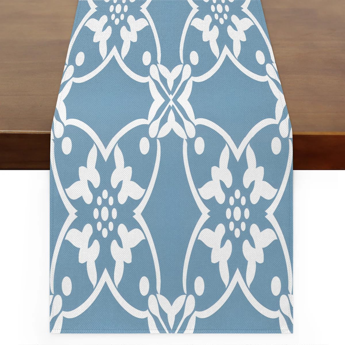 Chemin de table ethnique contre les tables ternes décoration fleurie 304 cm