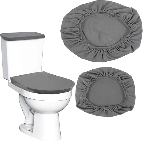Tyqour Grey Toilet Lid Cover and Toilet Tank Cover Set,
