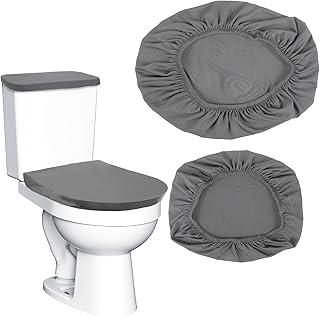Tyqour Grey Toilet Lid Cover and Toilet Tank Cover Set