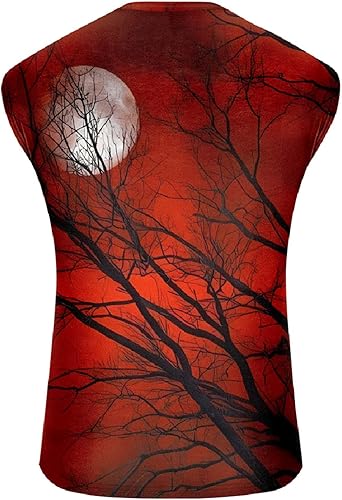 Miniatura 6 de Camisetas sin Mangas para Hombre con Estampado Halloween sin Mangas Cuello Redondo Chaleco Deportivo Camiseta túnica