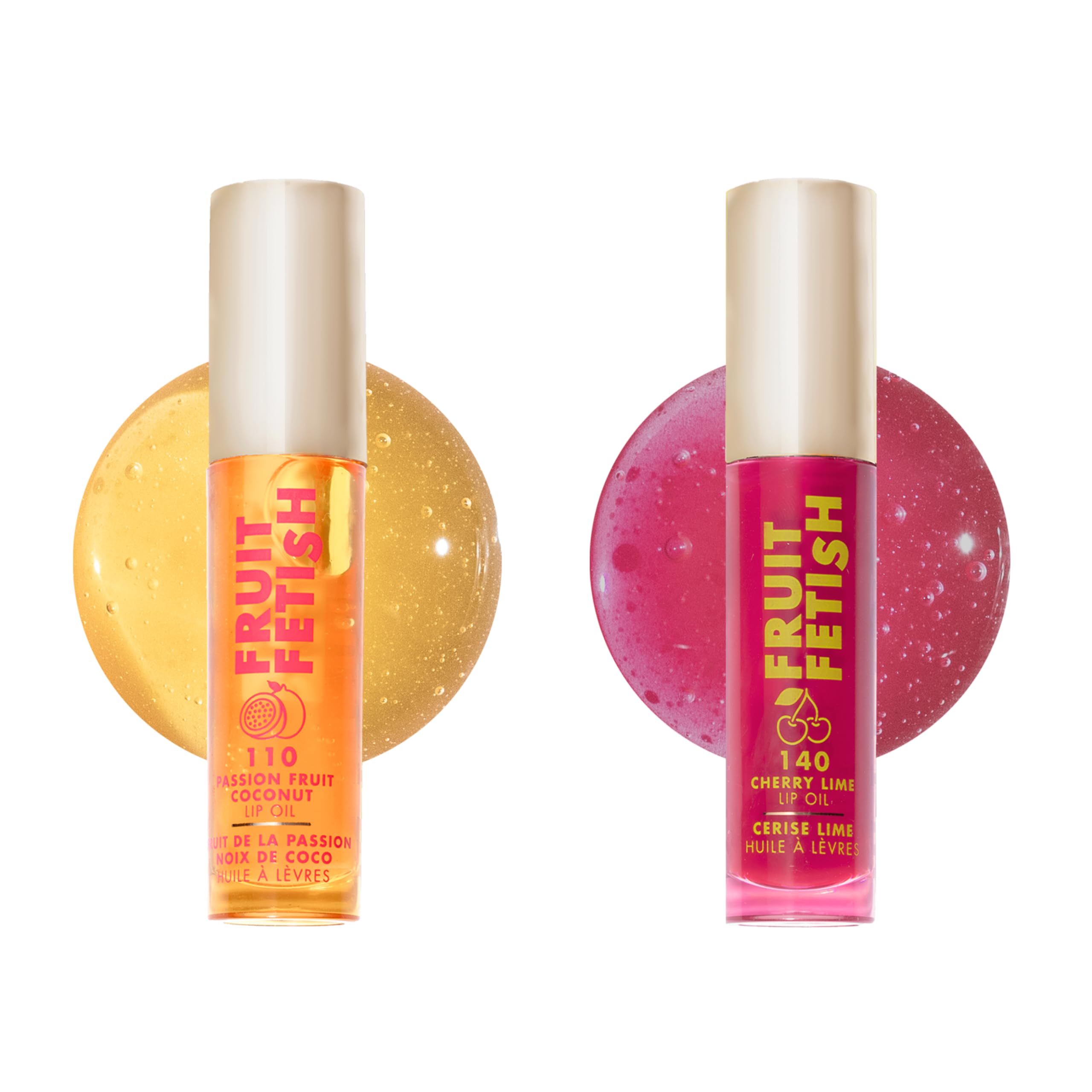 Milani Fruit Fetish Lip Oil Bundle - Cherry Lime Passionfruit Coconut - Hydrating Lip Gloss
