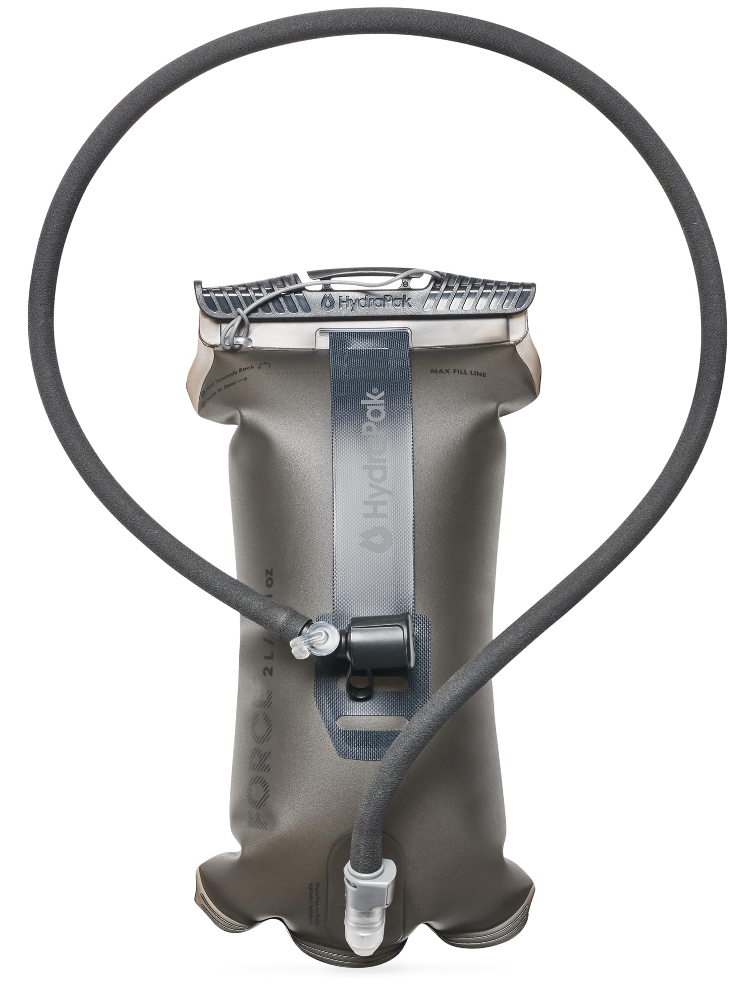 Hydrapak Force poche/réservoir d'eau ultra durable pour sacs à dos d'hydratation, 2 litres (66 oz), tube isotherme, sûr et fiable, Gris (Nouveau)