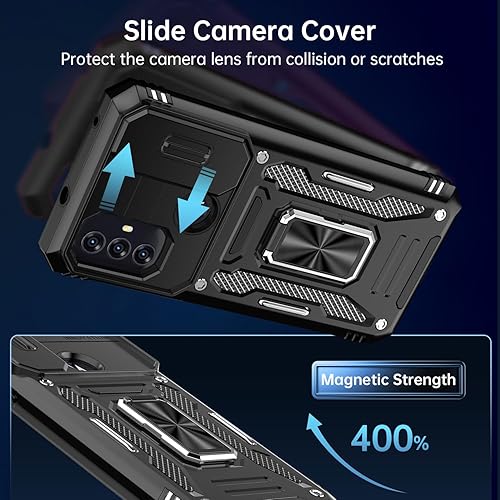 Miniatura 3 de MERRO Funda para Moto G-Play-2023Moto G Power 2022Moto G Pure Case, funda deslizante para cámara, funda resistente de grado militar con soporte