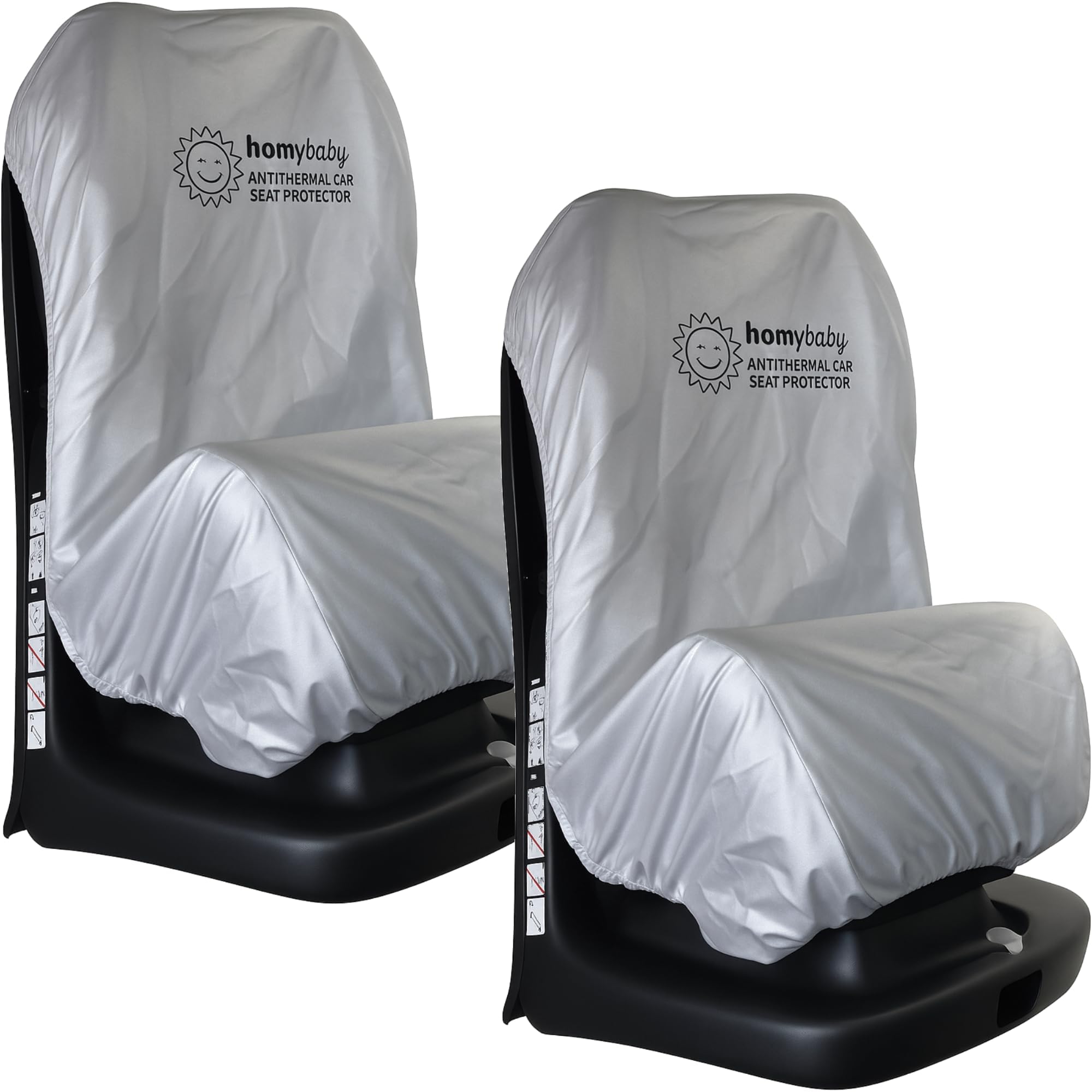 HOMYBABY® [x2] Funda Antitérmica Silla Coche Bebe Universal y Ajustable - Anti UV Protector Silla Coche - Cubre Sillita de Coche Infantil para Grupos 0 1 2 3