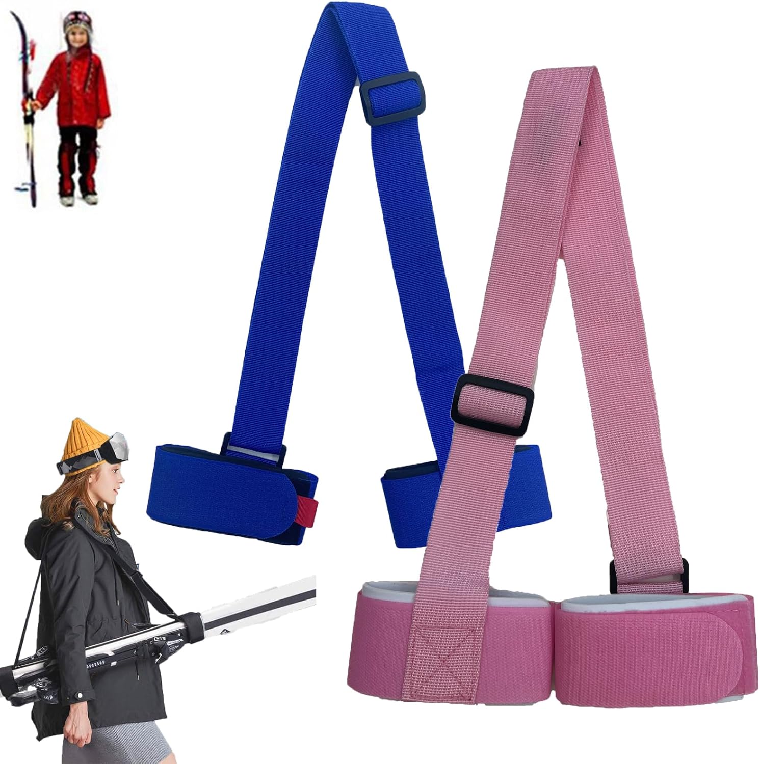 Skimate – Skimate Ski Straps, Ski Straps for Carrying, Ski Carrier Strap, Ski Harness, Snowboard Binding Straps