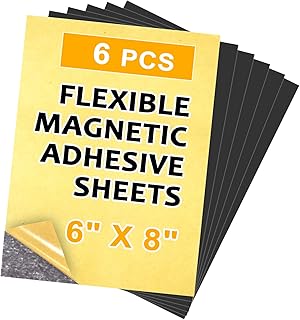 6X8 Inches Magnetic Sheet with Adhesive Backing,Magnet Paper Sheets for Classroom,Easy to Cut for
