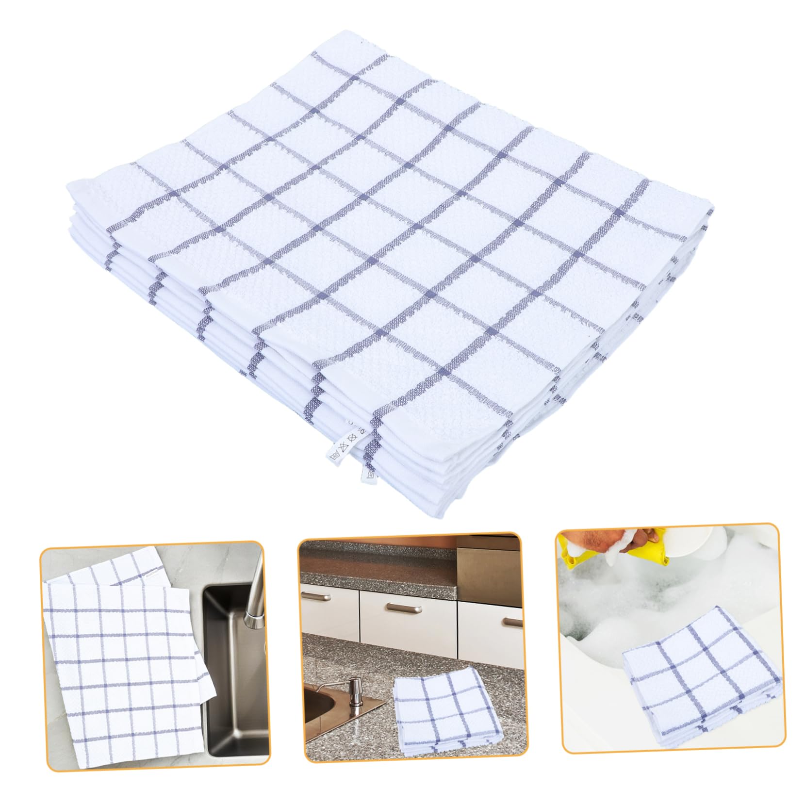 Luxshiny Paños de Cocina de Algodón Absorbente, 6 Piezas Multiusos