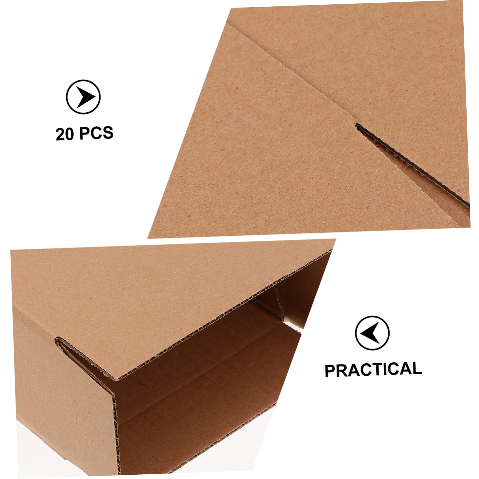 20 Cajas de Cartón Pequeñas de Embalaje Reciclable Forro Kraft, Forma Cúbica y Resistente para Rellenos de Calcetines y Empaques de Obsequio