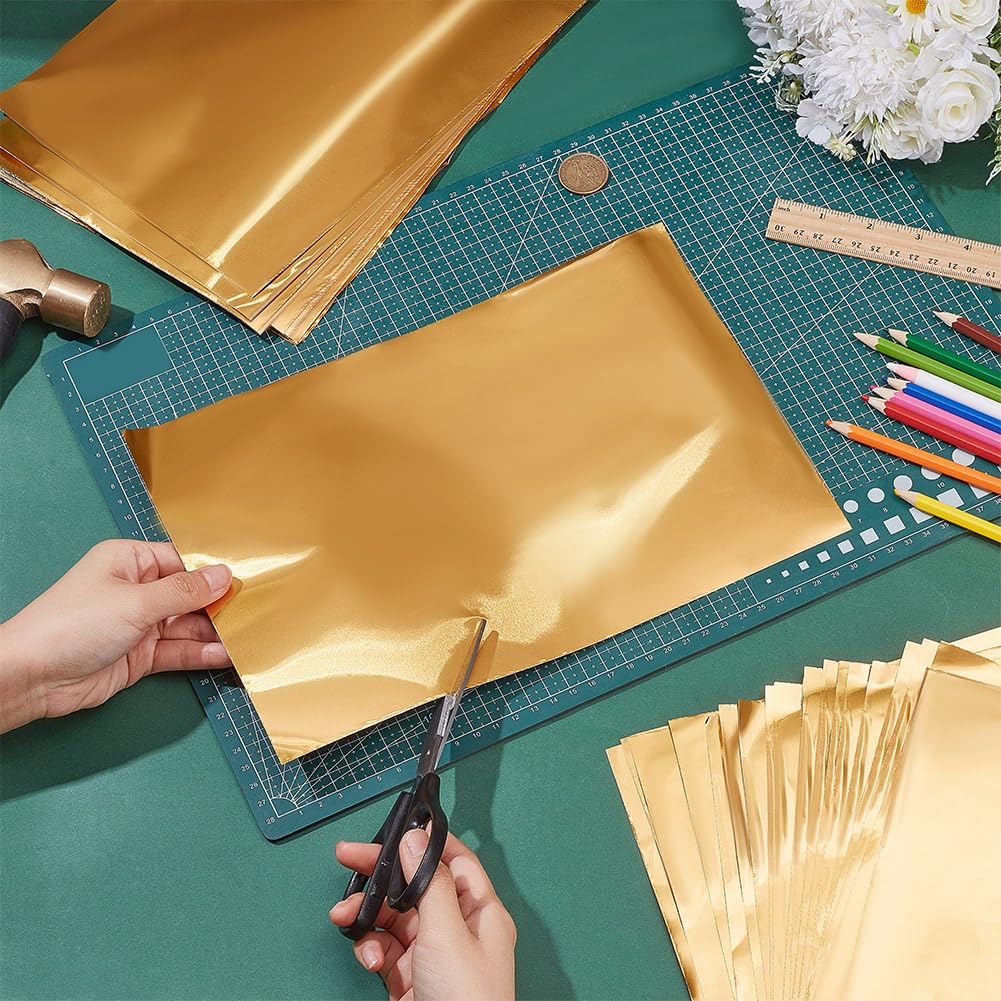 OLYCRAFT 30 hojas de aluminio para manualidades, 30 x 20 cm, lámina de metal de 0,1 mm de grosor, lámina de aluminio para pintar, grabar y grabar en relieve, proyecto de arte