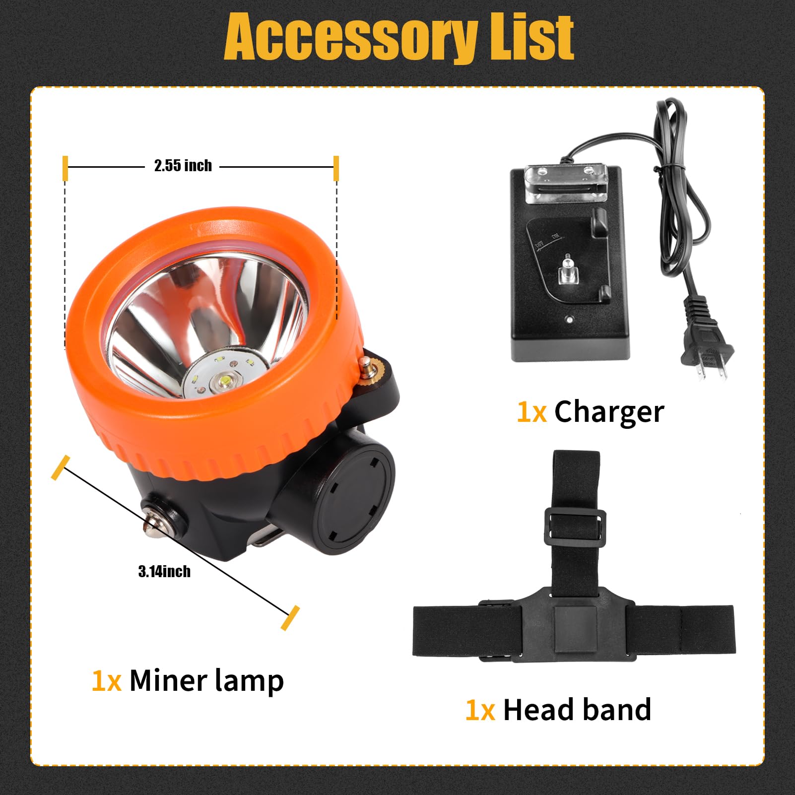 Amazon.com: Yongkist Rechargeable Mining Headlamp with 7 LEDs