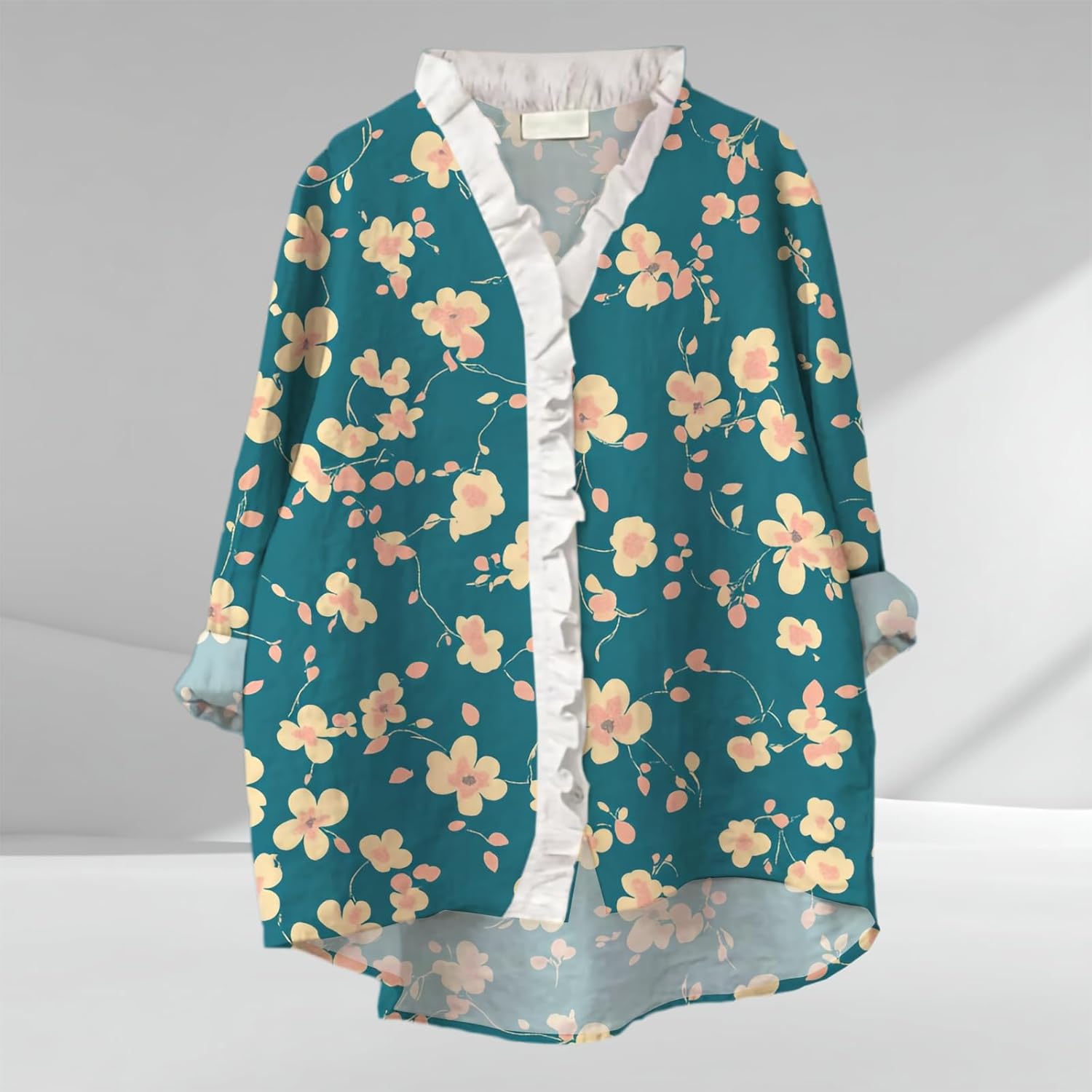 Beach Vacation Clothes for Women Summer Tops Dressy Casual 3/4 Length Sleeve Casual Plus Size Graphic V Neck - Image 2