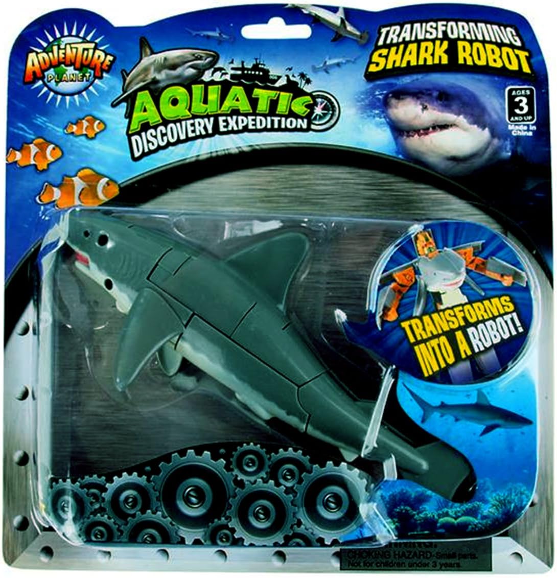 Transforming Great White Shark to Robot Toy ~ 5" Action Figure ~ Great Gift for boys and girls!