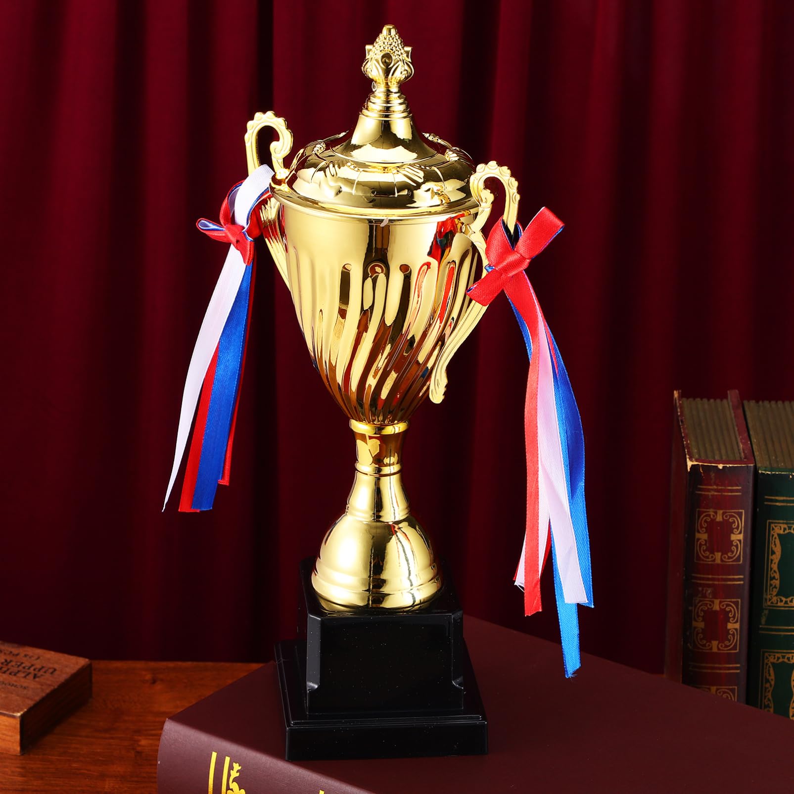WOONEKY Copa Grande de Metal para Deportivas Premios de Fútbol y Baloncesto con Base Estable y Diseño Elegante