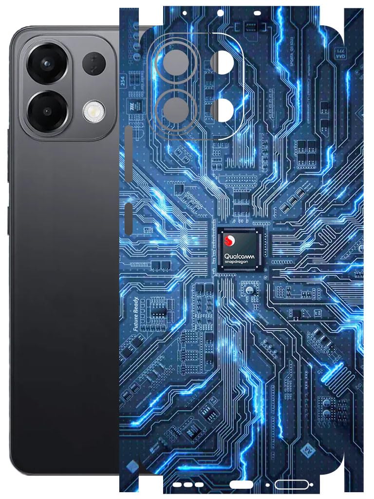 AtOdds Mobile Skin Sticker Wrap | Compatible for Oppo K13 (5G) | Scratchproof Matte Finish | Full Coverage for All Sides & Camera Protection (Circuit)-image-15